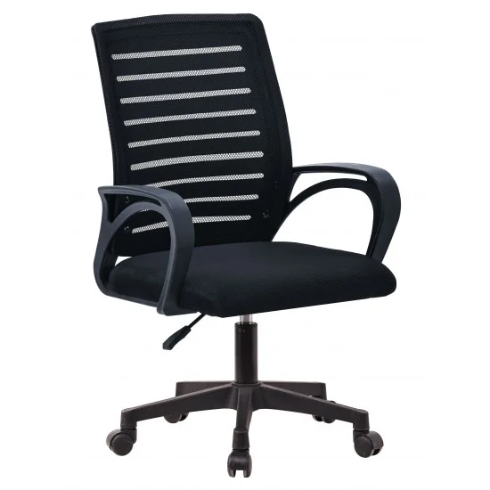 Крісло комп'ютерне INTARSIO POLO Чорне / Чорний каркас